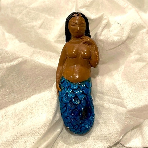 🆓 w any purchase 🧜‍♀️ Unique handmade mermaid bead blue turquoise clay bead - Picture 2 of 6
